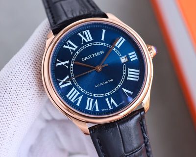 Cartier Automatic Movement 42*12.5MM Cowhide Leather Strap Men Watch